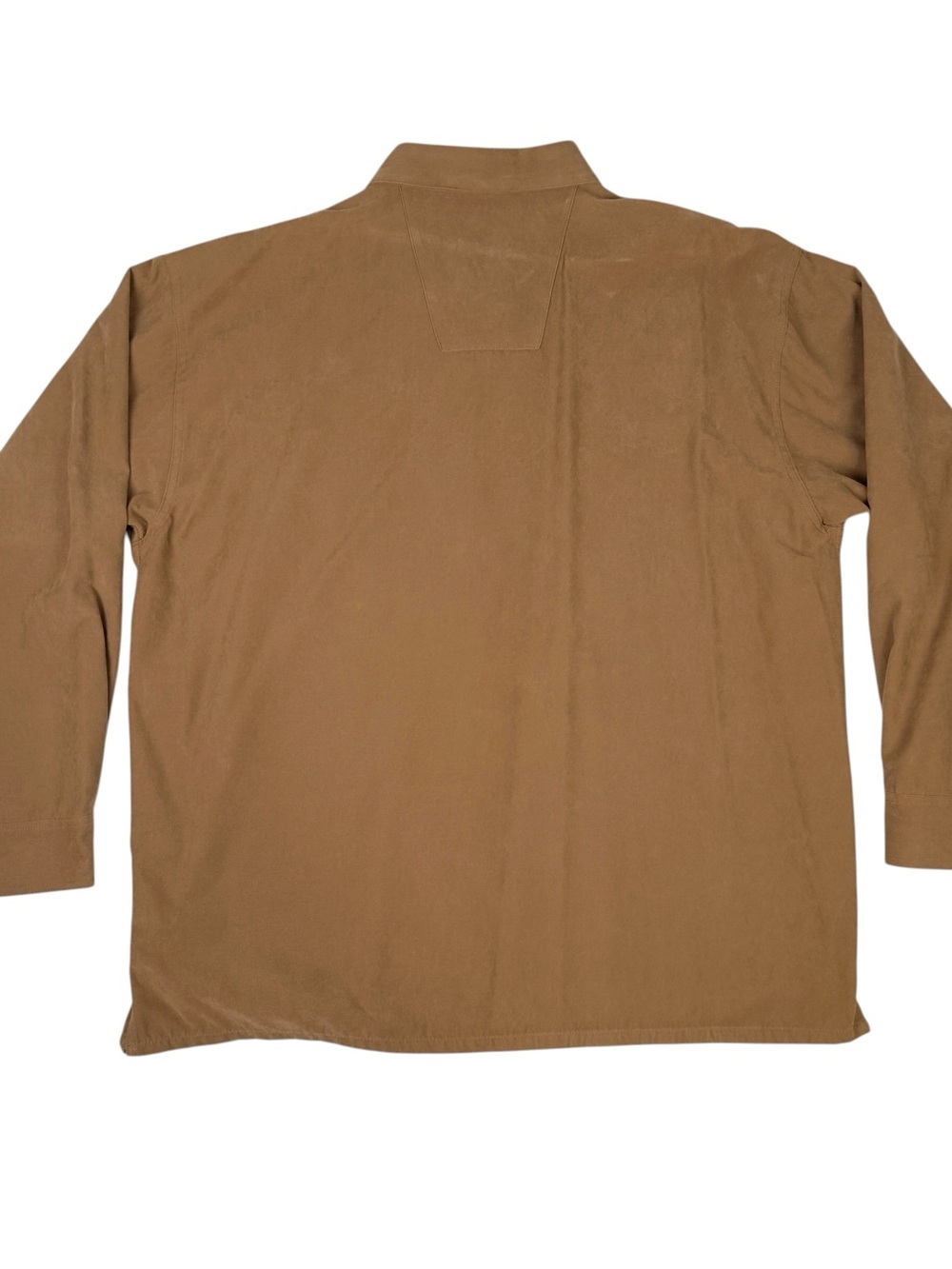 BRUNO Mens XL Sueded Microfiber Long Sleeve Button Down Brown Shirt Vintage - Picture 2 of 4
